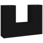vidaXL 3-tlg. TV-Schrank-Set Schwarz Holzwerkstoff vidaXL 3-tlg. TV-Schrank-Set Schwarz Holzwerkstoff