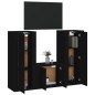 vidaXL 3-tlg. TV-Schrank-Set Schwarz Holzwerkstoff vidaXL 3-tlg. TV-Schrank-Set Schwarz Holzwerkstoff