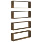 vidaXL Wandregale 4 Stk. Räuchereiche 100x15x30 cm Holzwerkstoff vidaXL Wandregale 4 Stk. Räuchereiche 100x15x30 cm Holzwerkstoff