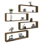 vidaXL Wandregale 4 Stk. Räuchereiche 100x15x30 cm Holzwerkstoff vidaXL Wandregale 4 Stk. Räuchereiche 100x15x30 cm Holzwerkstoff