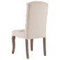 Esszimmerstühle 2 Stk. Beige Leinenoptik Stoff Esszimmerstühle 2 Stk. Beige Leinenoptik Stoff