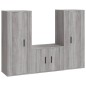 vidaXL 3-tlg. TV-Schrank-Set Grau Sonoma Holzwerkstoff vidaXL 3-tlg. TV-Schrank-Set Grau Sonoma Holzwerkstoff
