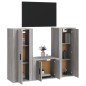 vidaXL 3-tlg. TV-Schrank-Set Grau Sonoma Holzwerkstoff vidaXL 3-tlg. TV-Schrank-Set Grau Sonoma Holzwerkstoff