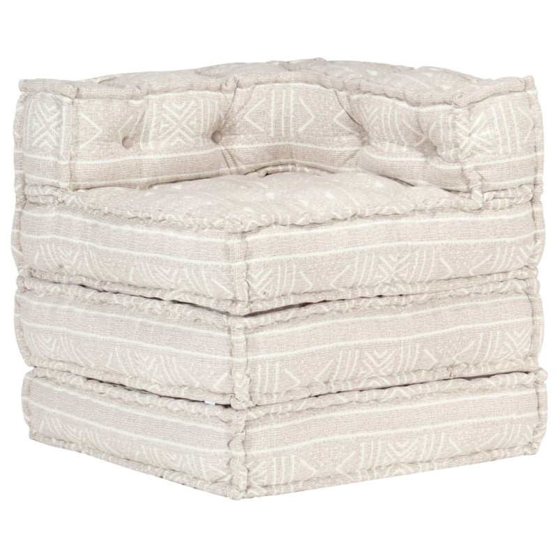 Modularer Pouf Beige Stoff Modularer Pouf Beige Stoff