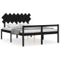 vidaXL Massivholzbett mit Kopfteil Schwarz 140x190 cm vidaXL Massivholzbett mit Kopfteil Schwarz 140x190 cm