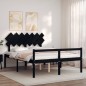 vidaXL Massivholzbett mit Kopfteil Schwarz 140x190 cm vidaXL Massivholzbett mit Kopfteil Schwarz 140x190 cm