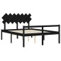 vidaXL Massivholzbett mit Kopfteil Schwarz 140x190 cm vidaXL Massivholzbett mit Kopfteil Schwarz 140x190 cm