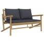 vidaXL 5-tlg. Garten-Lounge-Set mit Dunkelgrauen Kissen Bambus vidaXL 5-tlg. Garten-Lounge-Set mit Dunkelgrauen Kissen Bambus