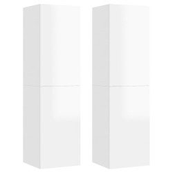 vidaXL TV-Schränke 2 Stk. Hochglanz Weiß 30,5x30x110 cm Holzwerkstoff