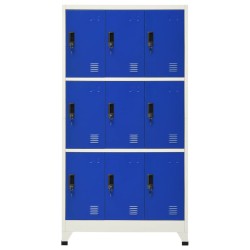 vidaXL Schließfachschrank Grau und Blau 90x45x180 cm Stahl