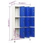 vidaXL Schließfachschrank Grau und Blau 90x45x180 cm Stahl vidaXL Schließfachschrank Grau und Blau 90x45x180 cm Stahl