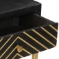 vidaXL Konsolentisch Schwarz und Golden 90x30x75 cm Mango Massivholz