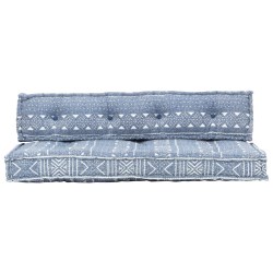 Palettensofa-Auflage Indigo Stoff Patchwork