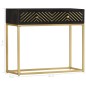 vidaXL Konsolentisch Schwarz und Golden 90x30x75 cm Mango Massivholz