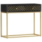 vidaXL Konsolentisch Schwarz und Golden 90x30x75 cm Mango Massivholz