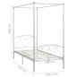 vidaXL Himmelbett-Gestell Weiß Metall 100 x 200 cm vidaXL Himmelbett-Gestell Weiß Metall 100 x 200 cm