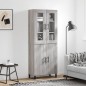 vidaXL Highboard Grau Sonoma 69,5x34x180 cm Holzwerkstoff vidaXL Highboard Grau Sonoma 69,5x34x180 cm Holzwerkstoff
