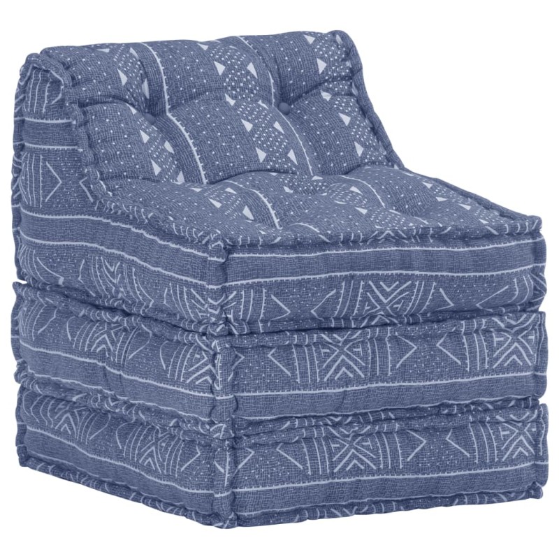 vidaXL Modularer Pouf Indigo Stoff vidaXL Modularer Pouf Indigo Stoff