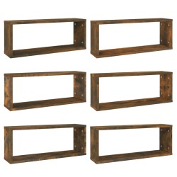 vidaXL Würfelregale 6 Stk. Räuchereiche 60x15x23 cm Holzwerkstoff