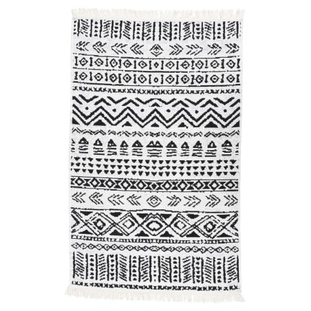 vidaXL Teppich Schwarz und Weiß 160x230 cm Baumwolle