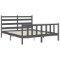 vidaXL Massivholzbett mit Kopfteil Grau 160x200 cm vidaXL Massivholzbett mit Kopfteil Grau 160x200 cm