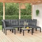 vidaXL 7-tlg. Garten-Lounge-Set Schwarz und Grau Poly Rattan vidaXL 7-tlg. Garten-Lounge-Set Schwarz und Grau Poly Rattan