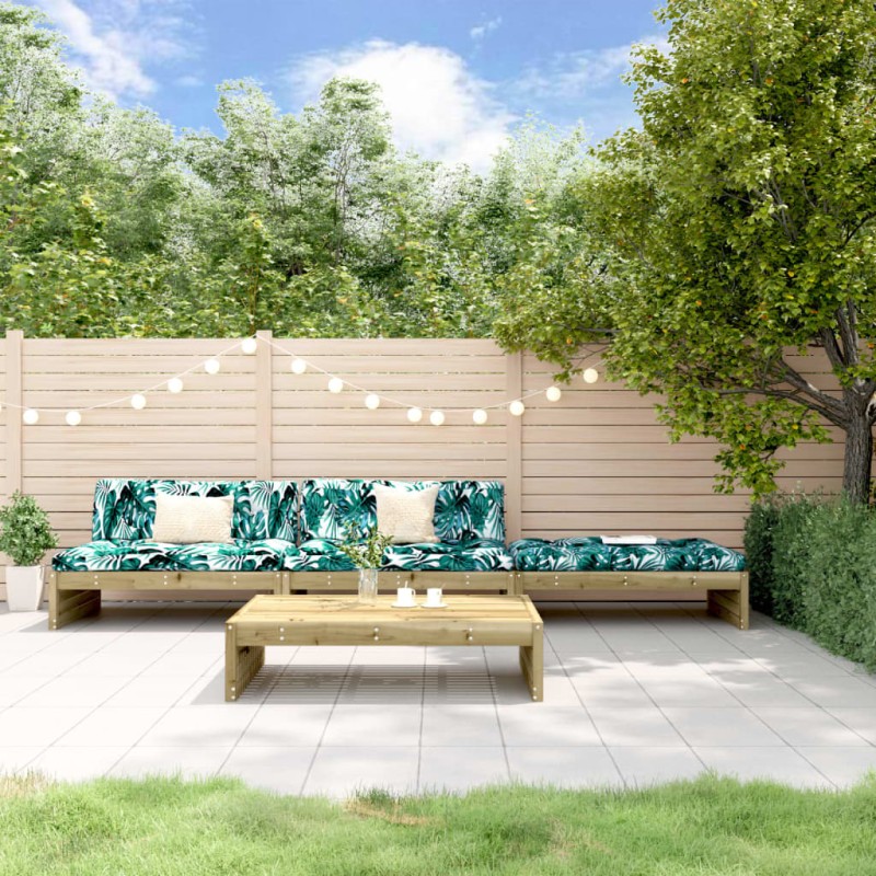 vidaXL 4-tlg. Garten-Lounge-Set mit Kissen Kiefernholz Imprägniert vidaXL 4-tlg. Garten-Lounge-Set mit Kissen Kiefernholz Imprägniert