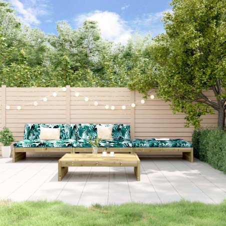 vidaXL 4-tlg. Garten-Lounge-Set mit Kissen Kiefernholz Imprägniert