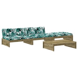 vidaXL 4-tlg. Garten-Lounge-Set mit Kissen Kiefernholz Imprägniert