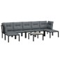vidaXL 8-tlg. Garten-Lounge-Set Schwarz und Grau Poly Rattan vidaXL 8-tlg. Garten-Lounge-Set Schwarz und Grau Poly Rattan