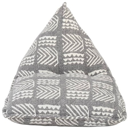 Beanbag Grau Stoff Patchwork