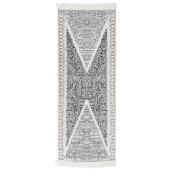 vidaXL Teppich Schwarz und Grau 100x300 cm Baumwolle