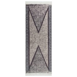 vidaXL Teppich Schwarz und Grau 100x300 cm Baumwolle