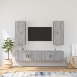 vidaXL 4-tlg. TV-Schrank-Set Grau Sonoma Holzwerkstoff