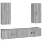 vidaXL 4-tlg. TV-Schrank-Set Grau Sonoma Holzwerkstoff vidaXL 4-tlg. TV-Schrank-Set Grau Sonoma Holzwerkstoff