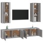 vidaXL 4-tlg. TV-Schrank-Set Grau Sonoma Holzwerkstoff vidaXL 4-tlg. TV-Schrank-Set Grau Sonoma Holzwerkstoff