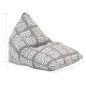 Beanbag Grau Stoff Patchwork Beanbag Grau Stoff Patchwork