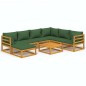 vidaXL 8-tlg. Garten-Lounge-Set mit Grünen Kissen Massivholz vidaXL 8-tlg. Garten-Lounge-Set mit Grünen Kissen Massivholz