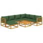 vidaXL 8-tlg. Garten-Lounge-Set mit Grünen Kissen Massivholz vidaXL 8-tlg. Garten-Lounge-Set mit Grünen Kissen Massivholz
