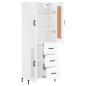 vidaXL Highboard Hochglanz-Weiß 69,5x34x180 cm Holzwerkstoff vidaXL Highboard Hochglanz-Weiß 69,5x34x180 cm Holzwerkstoff
