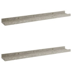 vidaXL Wandregale 2 Stk. Betongrau 60x9x3 cm