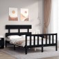vidaXL Massivholzbett mit Kopfteil Schwarz 140x200 cm vidaXL Massivholzbett mit Kopfteil Schwarz 140x200 cm