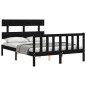vidaXL Massivholzbett mit Kopfteil Schwarz 140x200 cm vidaXL Massivholzbett mit Kopfteil Schwarz 140x200 cm