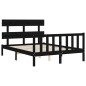 vidaXL Massivholzbett mit Kopfteil Schwarz 140x200 cm vidaXL Massivholzbett mit Kopfteil Schwarz 140x200 cm