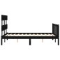 vidaXL Massivholzbett mit Kopfteil Schwarz 140x200 cm vidaXL Massivholzbett mit Kopfteil Schwarz 140x200 cm