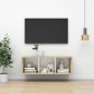 vidaXL TV-Wandschrank Sonoma-Eiche und Weiß 37x37x107 cm Holzwerkstoff vidaXL TV-Wandschrank Sonoma-Eiche und Weiß 37x37x107 cm Holzwerkstoff