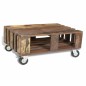 vidaXL Couchtisch mit 4 Rollen Altholz vidaXL Couchtisch mit 4 Rollen Altholz