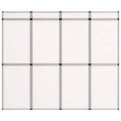 vidaXL 12-Panel Messewand Faltdisplay 242×200 cm Weiß