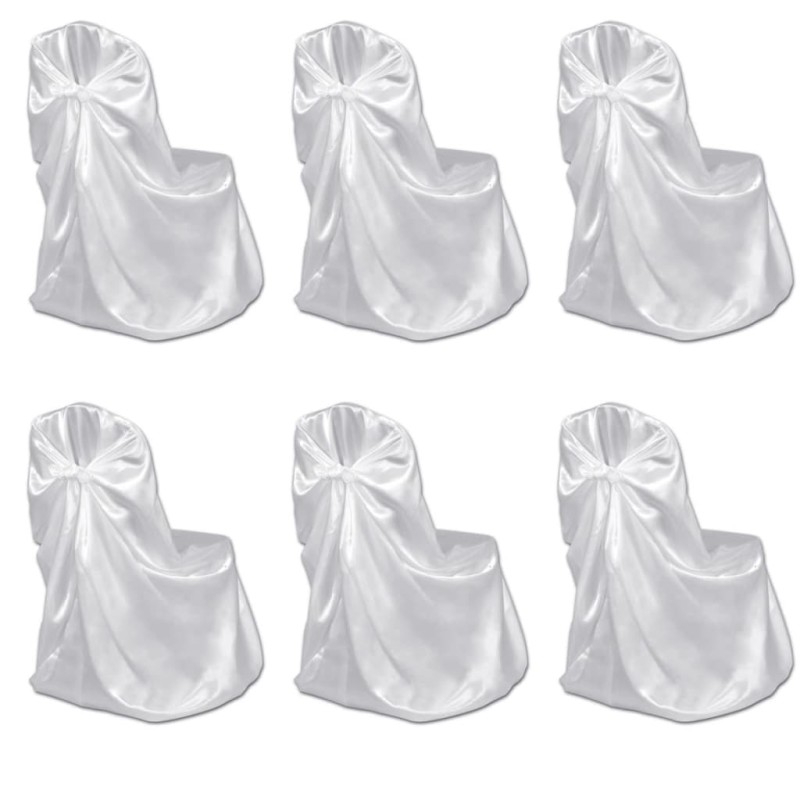 6 x Stuhlhusse für Hochzeit Bankett weiß 6 x Stuhlhusse für Hochzeit Bankett weiß