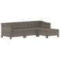 vidaXL 4-tlg. Garten-Lounge-Set mit Kissen Grau Poly Rattan vidaXL 4-tlg. Garten-Lounge-Set mit Kissen Grau Poly Rattan